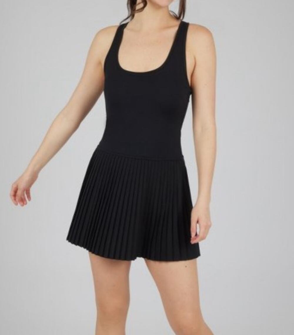 Yogalicious Large Lux Net Motion Dress Tennis Stretch Pull-On Pleated Racerback